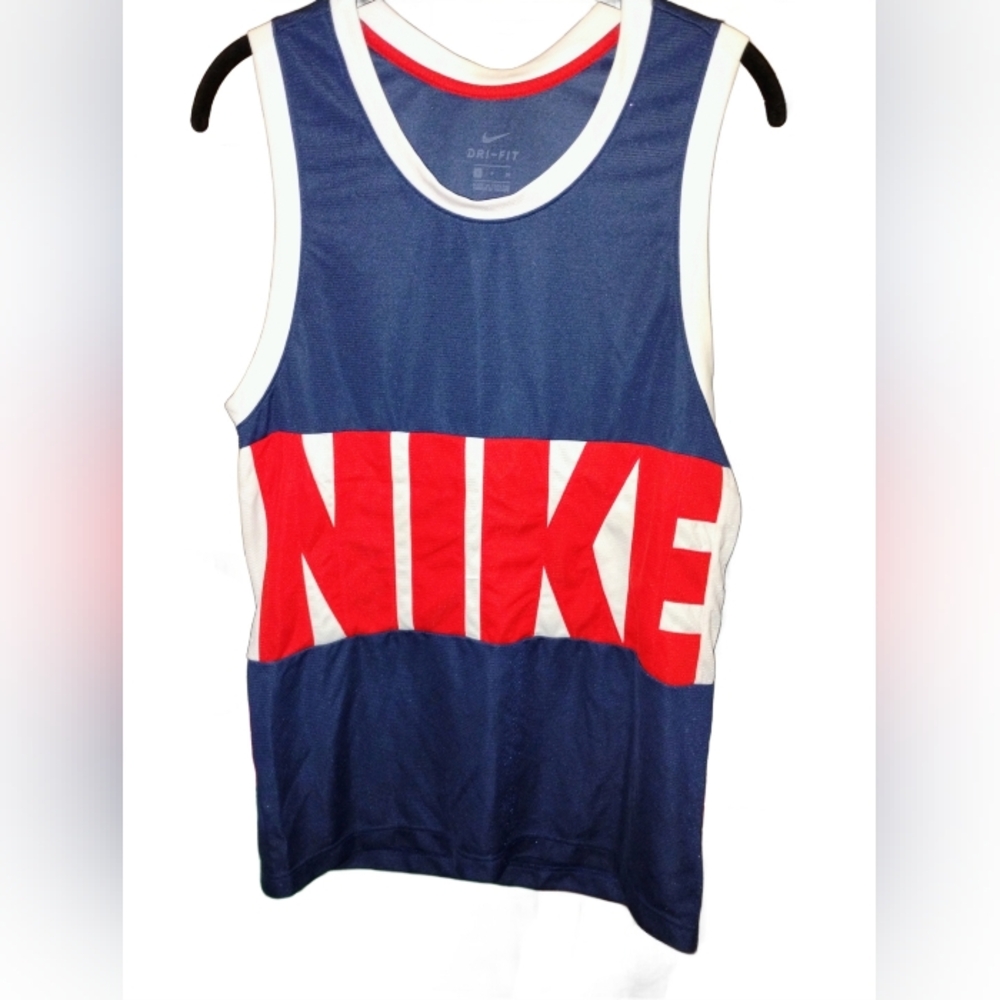 Nike Men's Dri-FIT Big Logo Sleeveless Basketball Jersey (Midnight Navy/White/Un